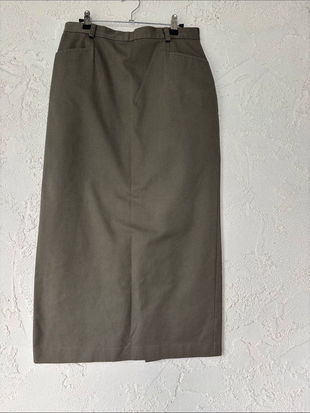 Women's Olive Straight Midi Skirt